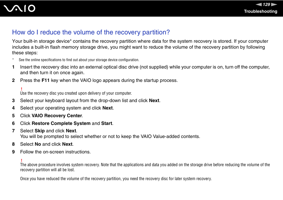 Sony VAIO VGN-P500 User Manual | Page 129 / 165