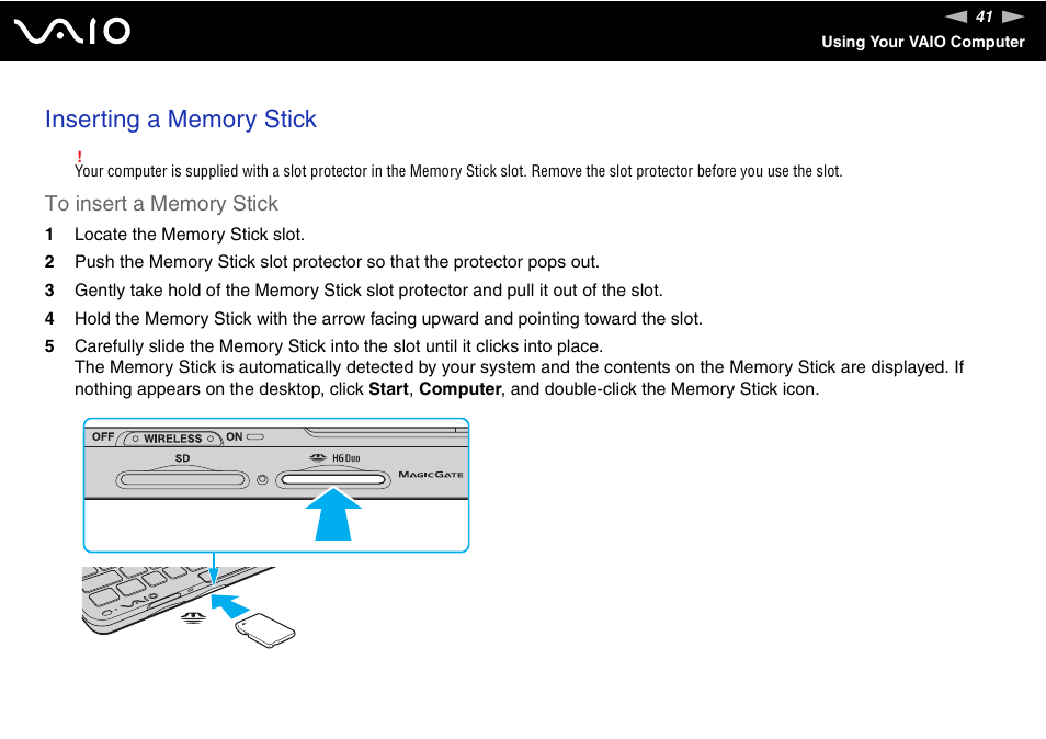 Sony VAIO VGN-P500 User Manual | Page 41 / 165