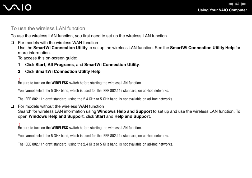 Sony VAIO VGN-P500 User Manual | Page 53 / 165