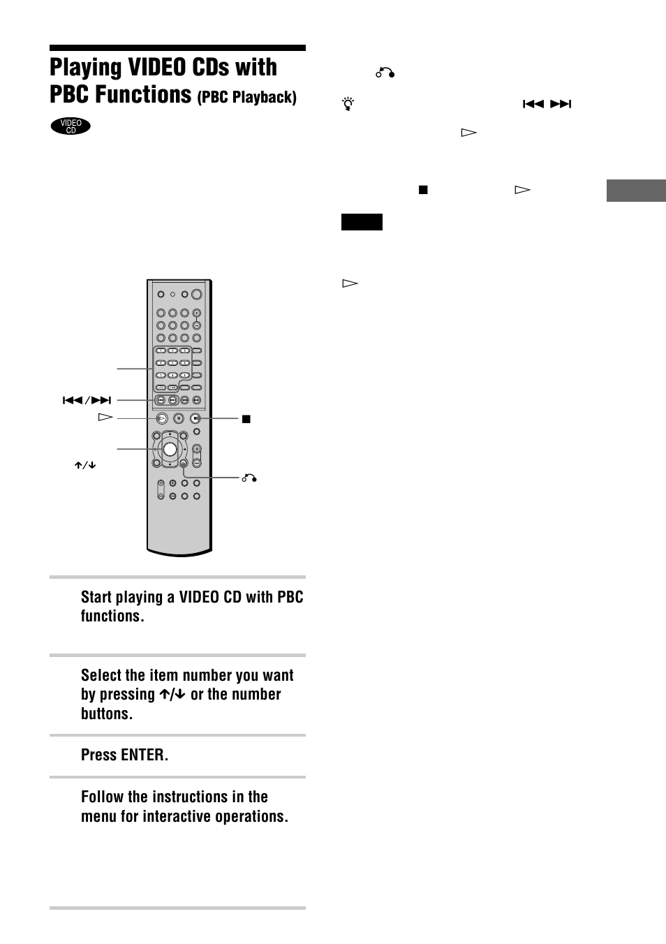 Playing video cds with pbc functions | Sony AVD-S10 User Manual | Page 33 / 164