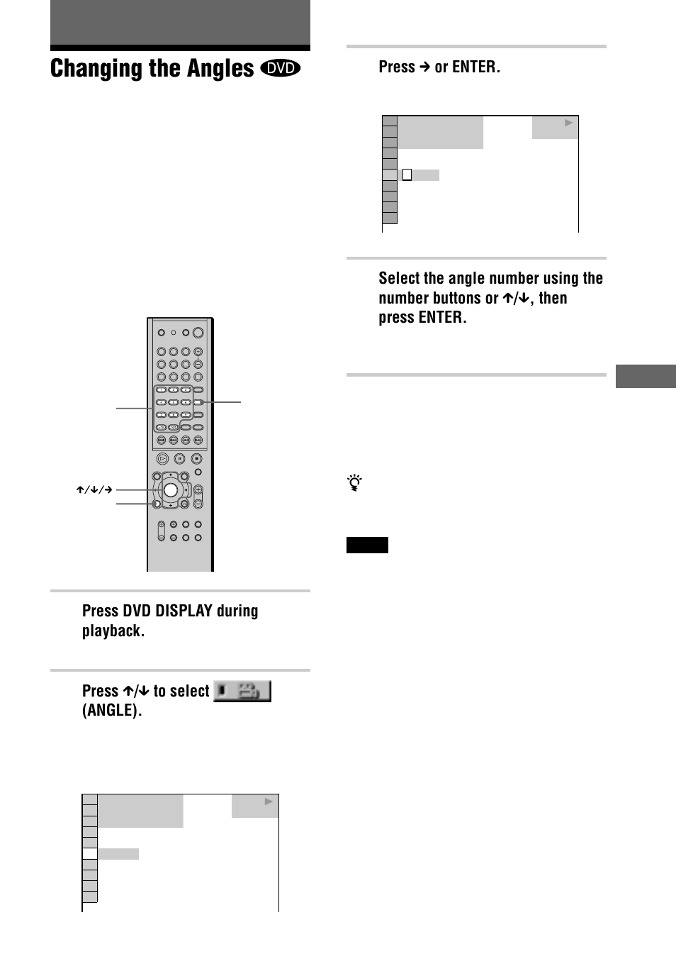Changing the angles | Sony AVD-S10 User Manual | Page 51 / 164