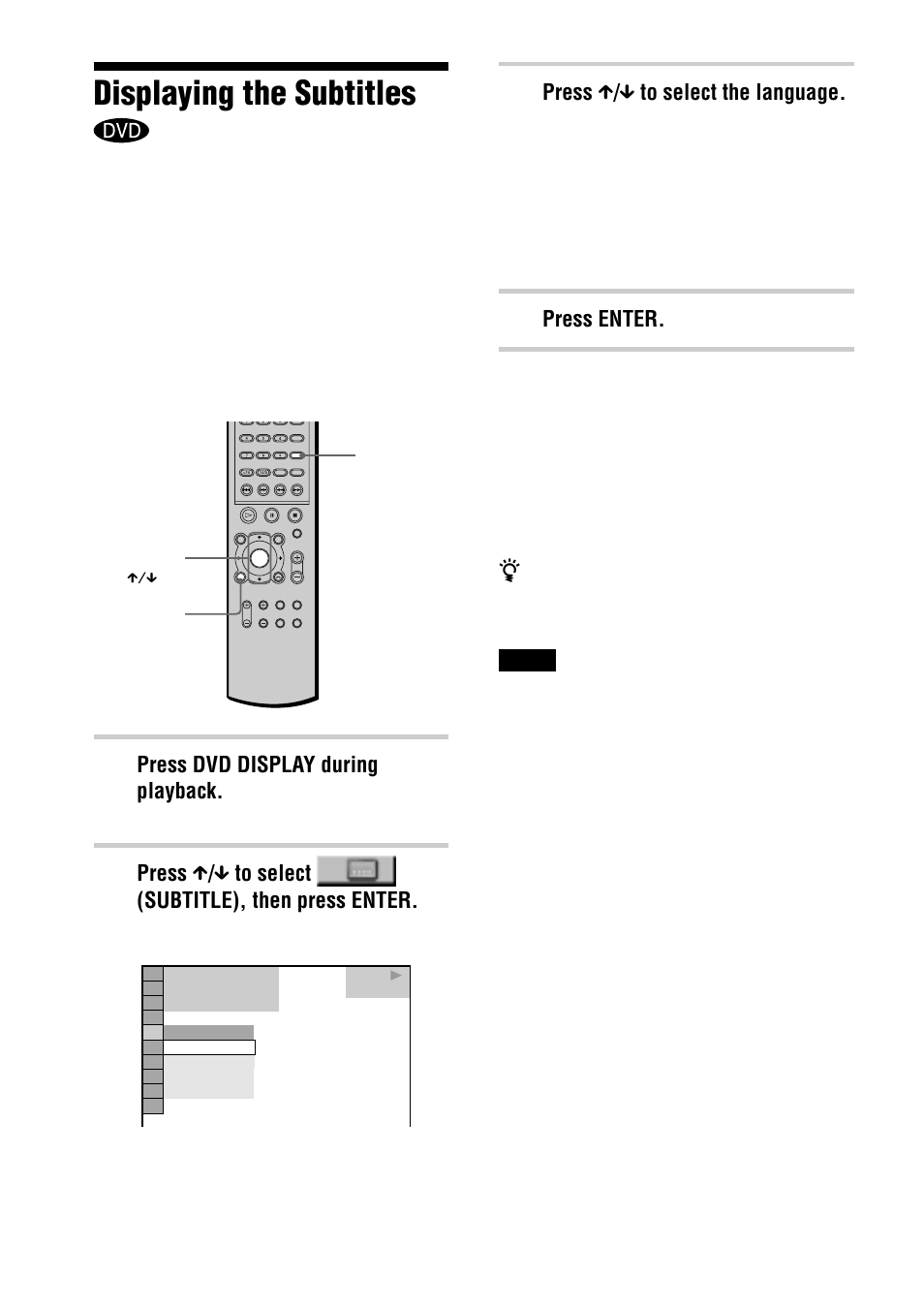 Displaying the subtitles | Sony AVD-S10 User Manual | Page 52 / 164