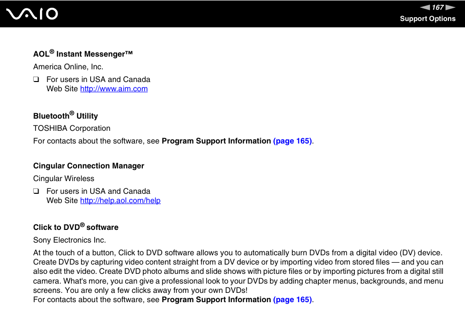 Sony VGC-RC300 User Manual | Page 167 / 177