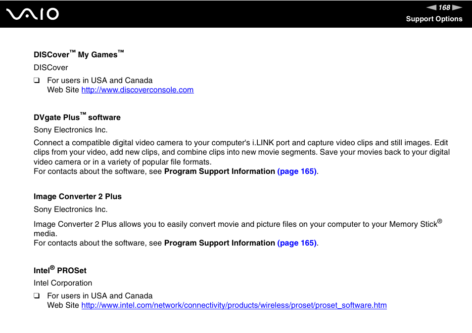 Sony VGC-RC300 User Manual | Page 168 / 177