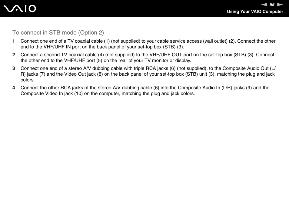 Sony VGC-RC300 User Manual | Page 55 / 177