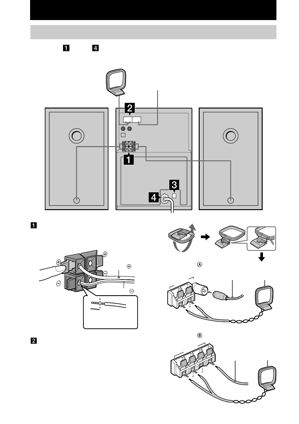 Getting started, Hooking up the system | Sony CMT-CP101 User Manual | Page 6 / 24