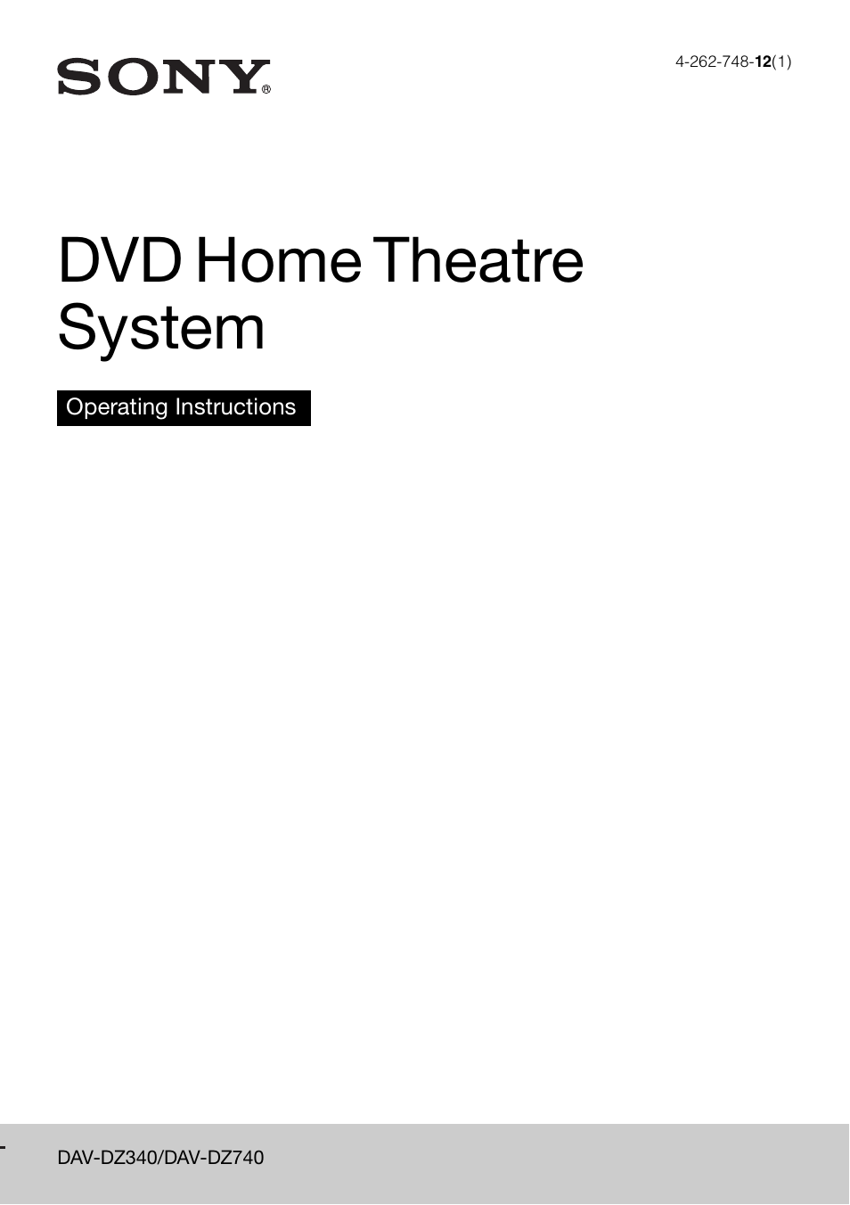 Sony DAV-DZ740 User Manual | 72 pages