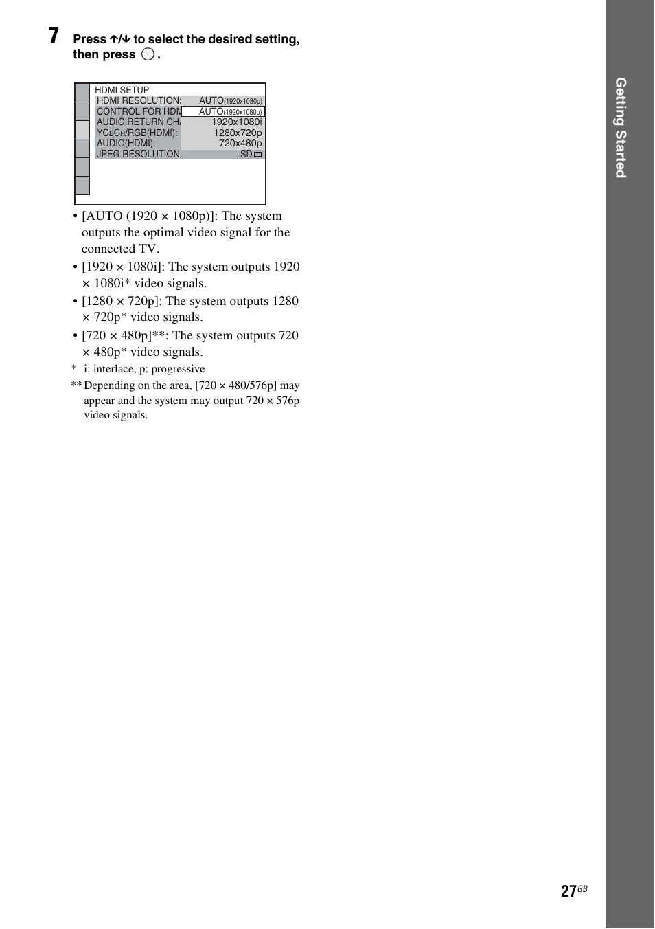 Ge tting star te d | Sony DAV-DZ740 User Manual | Page 27 / 72