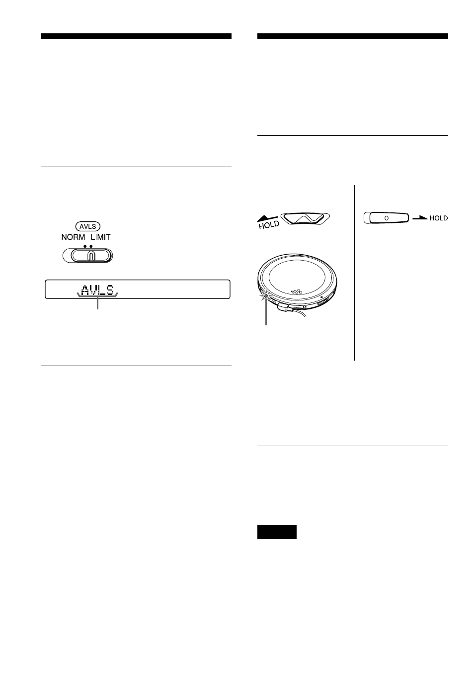 音もれを抑える （avls機能, 誤操作を防ぐ （hold機能, Avls | Hold | Sony D-EJ1000 User Manual | Page 20 / 44