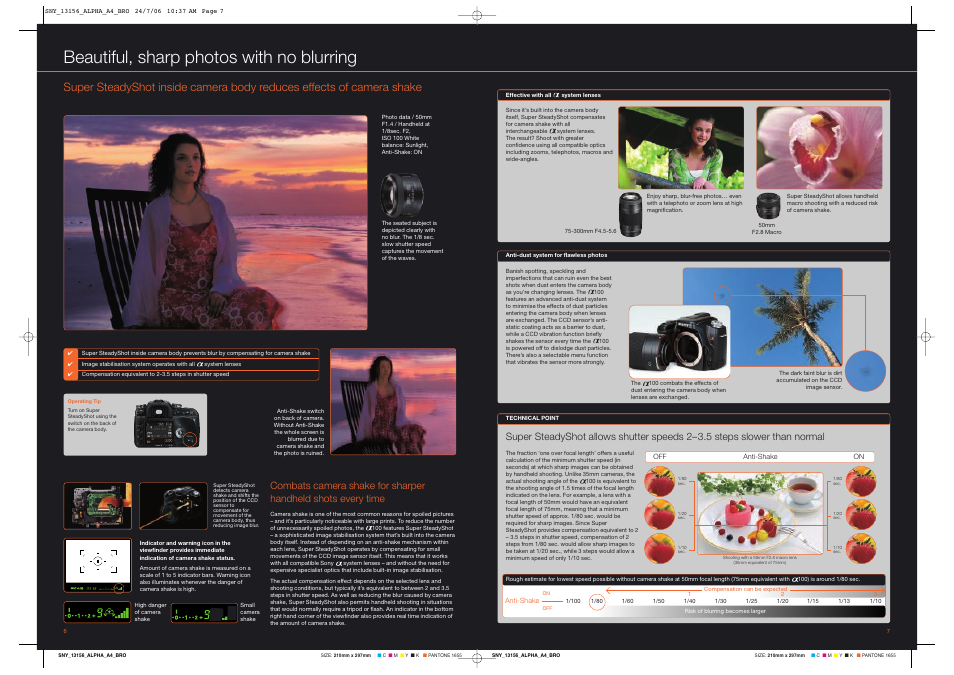Beautiful, sharp photos with no blurring | Sony Alpha 100 User Manual | Page 4 / 12