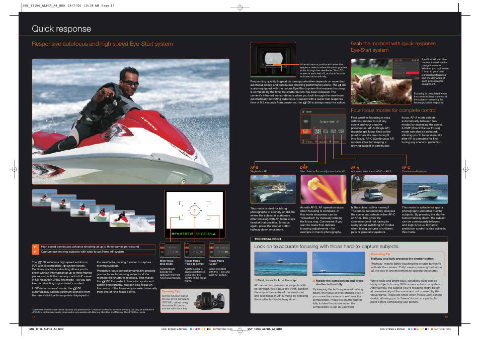 Quick response | Sony Alpha 100 User Manual | Page 7 / 12