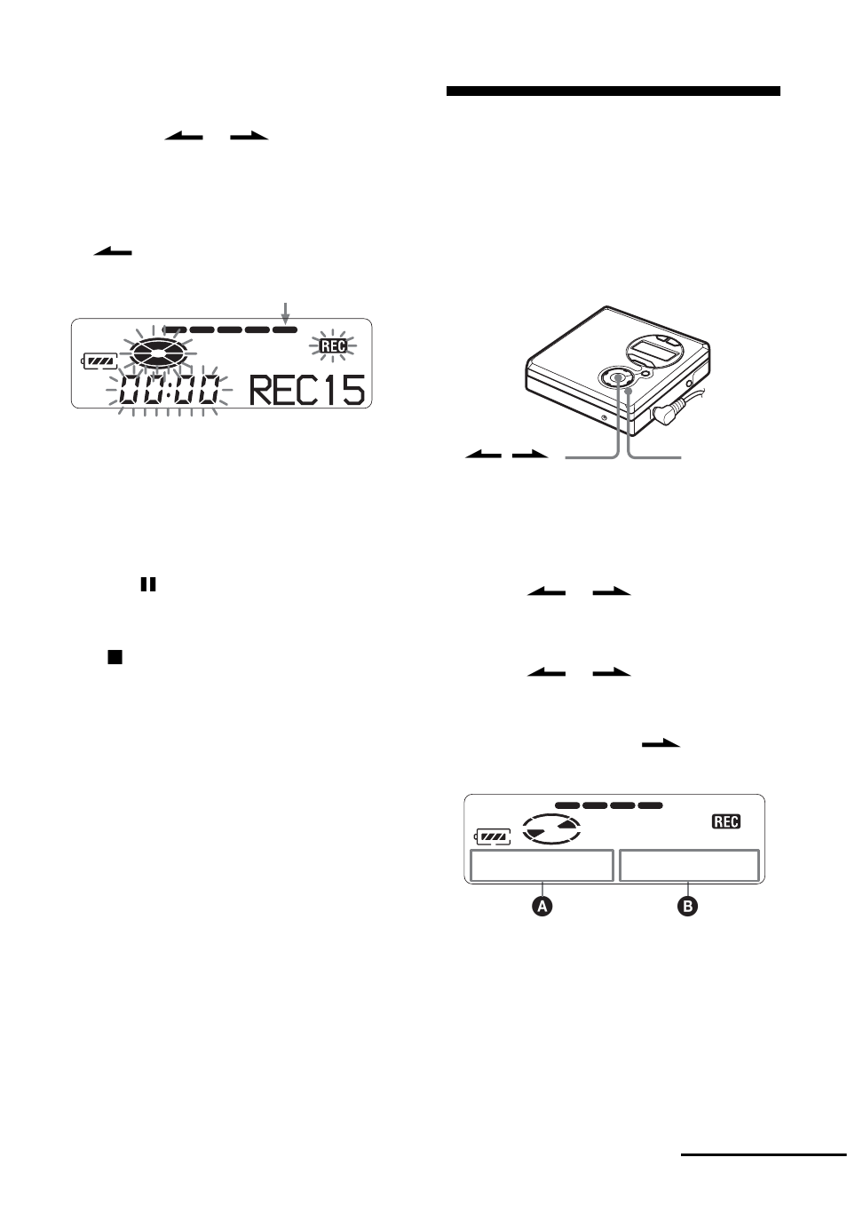 Checking the remaining recordable time | Sony MZ-R410 User Manual | Page 27 / 64