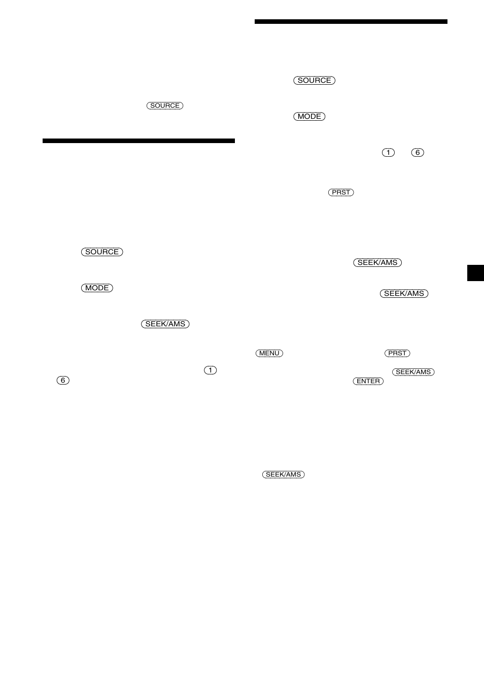 Memorising only the desired stations, Receiving the memorised stations | Sony CDX-4000R User Manual | Page 11 / 100