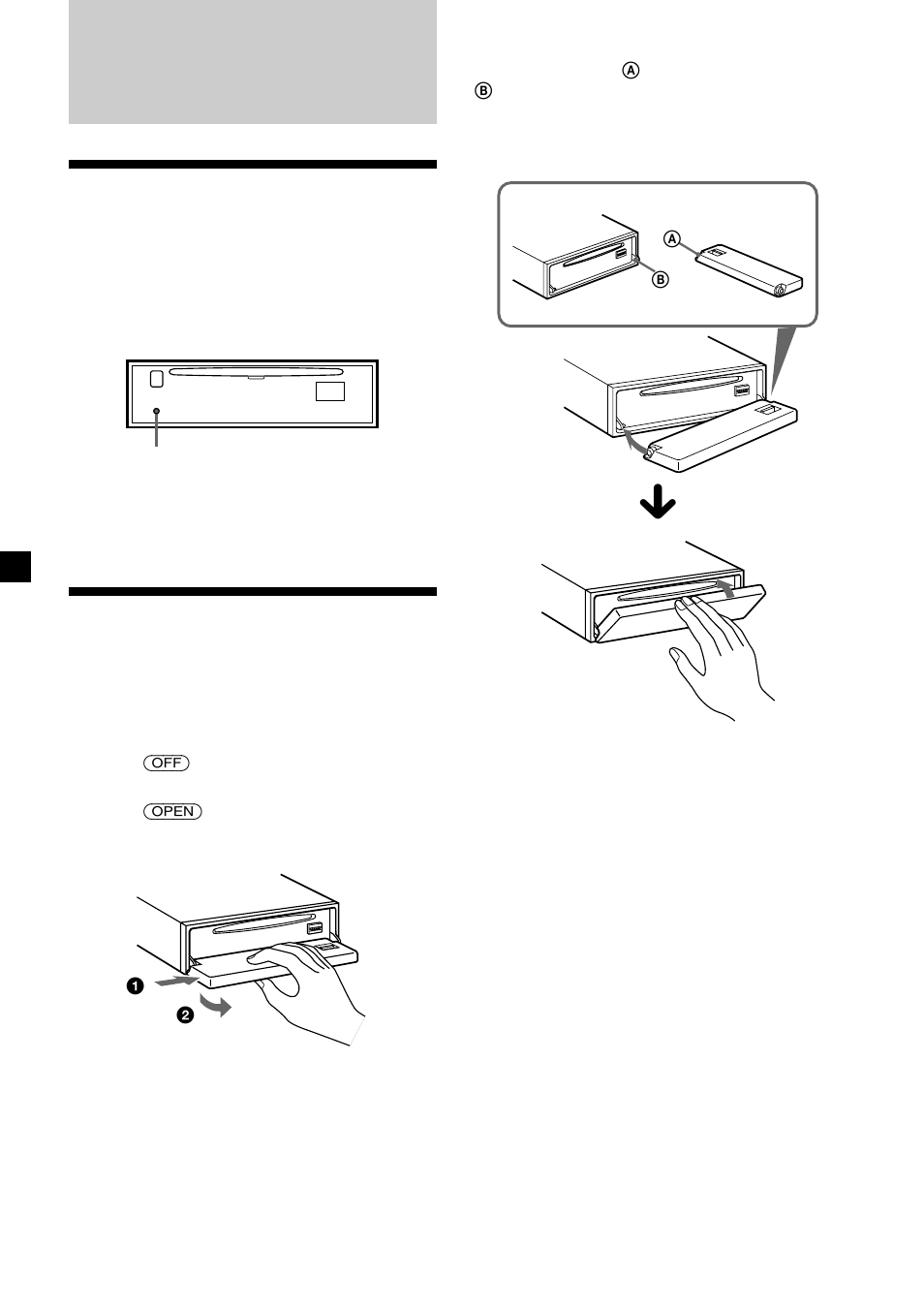 Procedimientos iniciales, Restauración de la unidad, Extracción del panel frontal | Sony CDX-4000R User Manual | Page 30 / 100