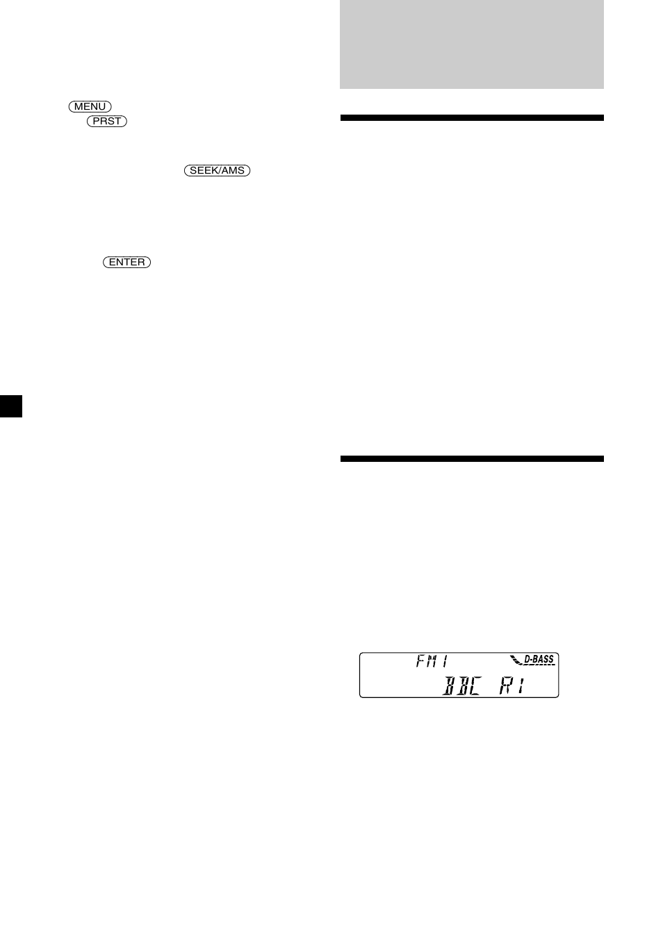 Descripción general de la función rds, Visualización del nombre de la emisora | Sony CDX-4000R User Manual | Page 36 / 100