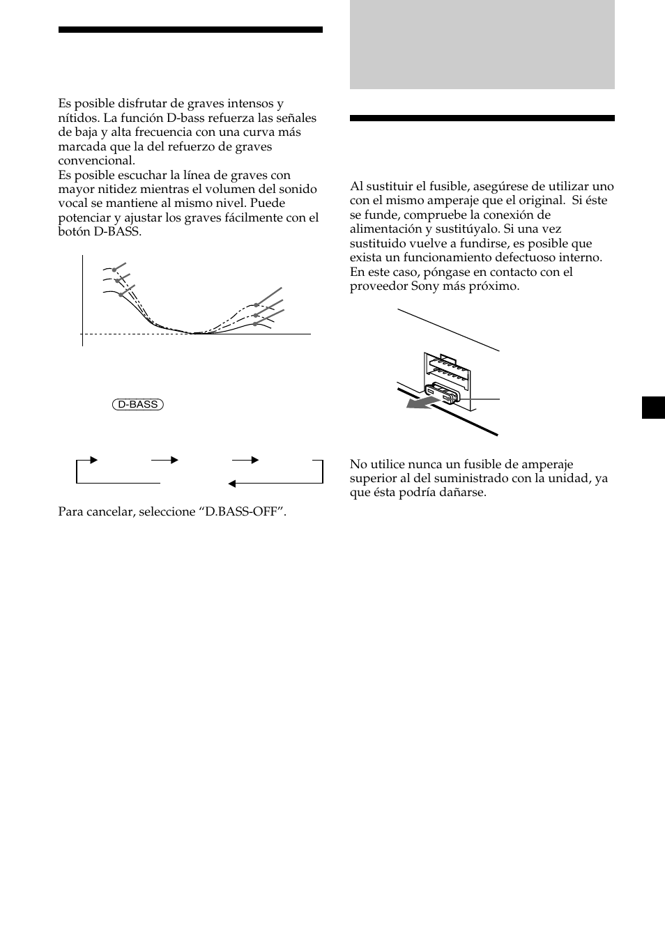 Información complementaria, Mantenimiento, Refuerzo de los graves | Sony CDX-4000R User Manual | Page 45 / 100