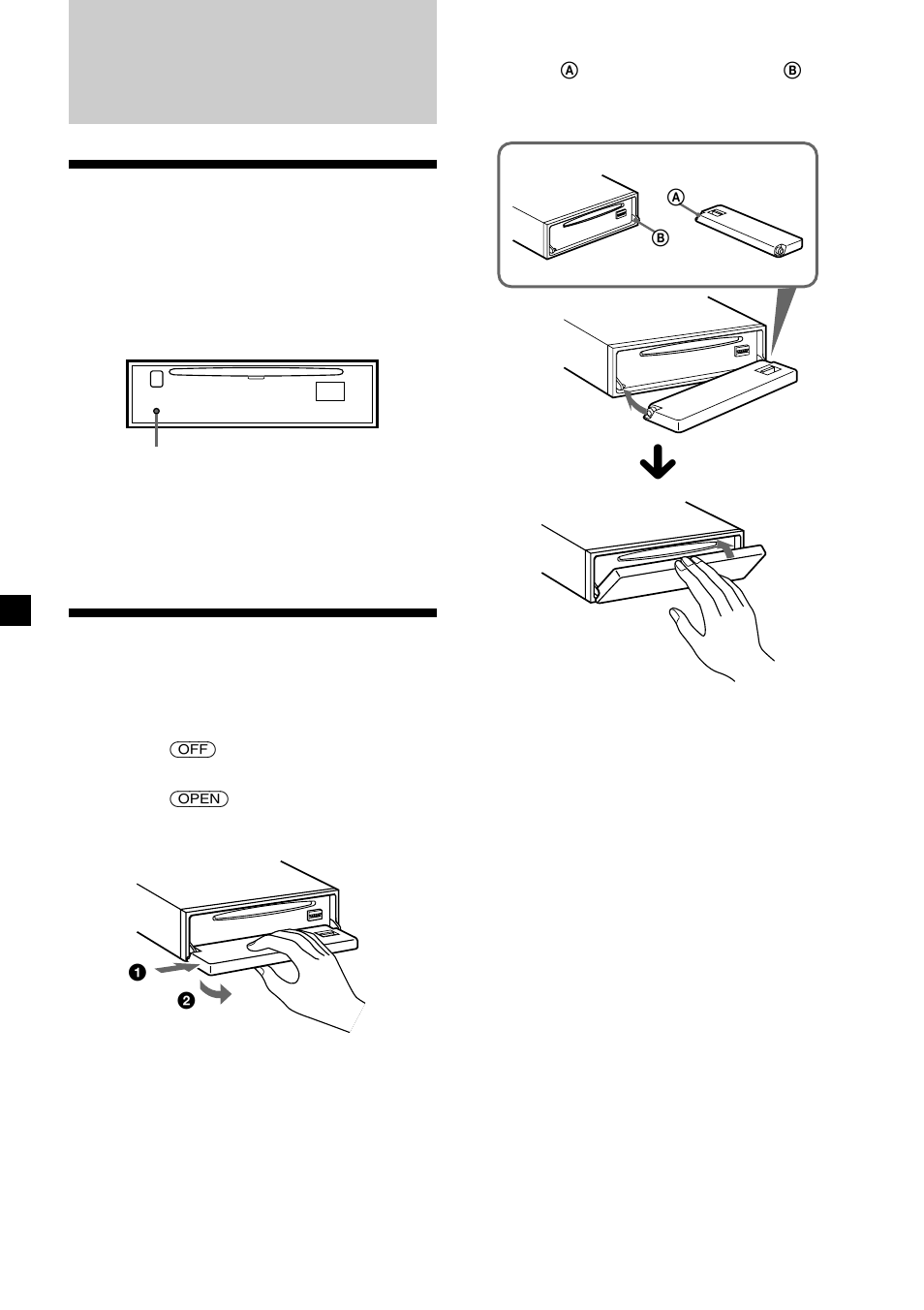 Komma igång, Återställa enheten, Ta bort frontpanelen | Sony CDX-4000R User Manual | Page 54 / 100