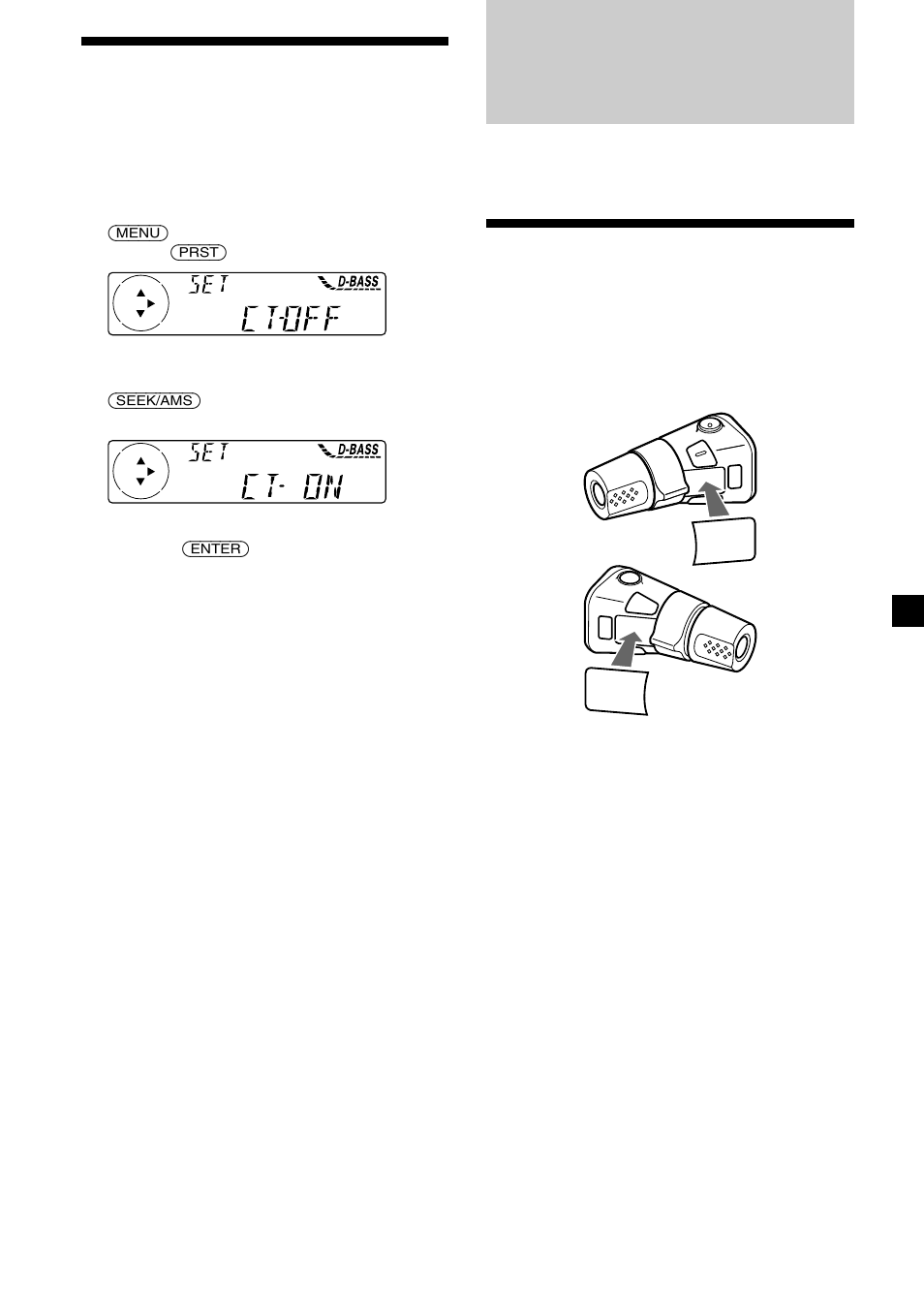 Övriga funktioner, Fästa etiketten på vridkontrollen (medföljer ej), Ställa klockan automatiskt | Sony CDX-4000R User Manual | Page 65 / 100