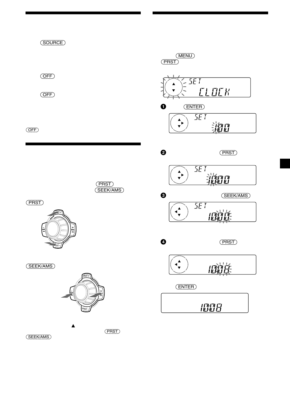 Turning the unit on/off, How to use the menu, Setting the clock | 7turning the unit on/off | Sony CDX-4000R User Manual | Page 7 / 100