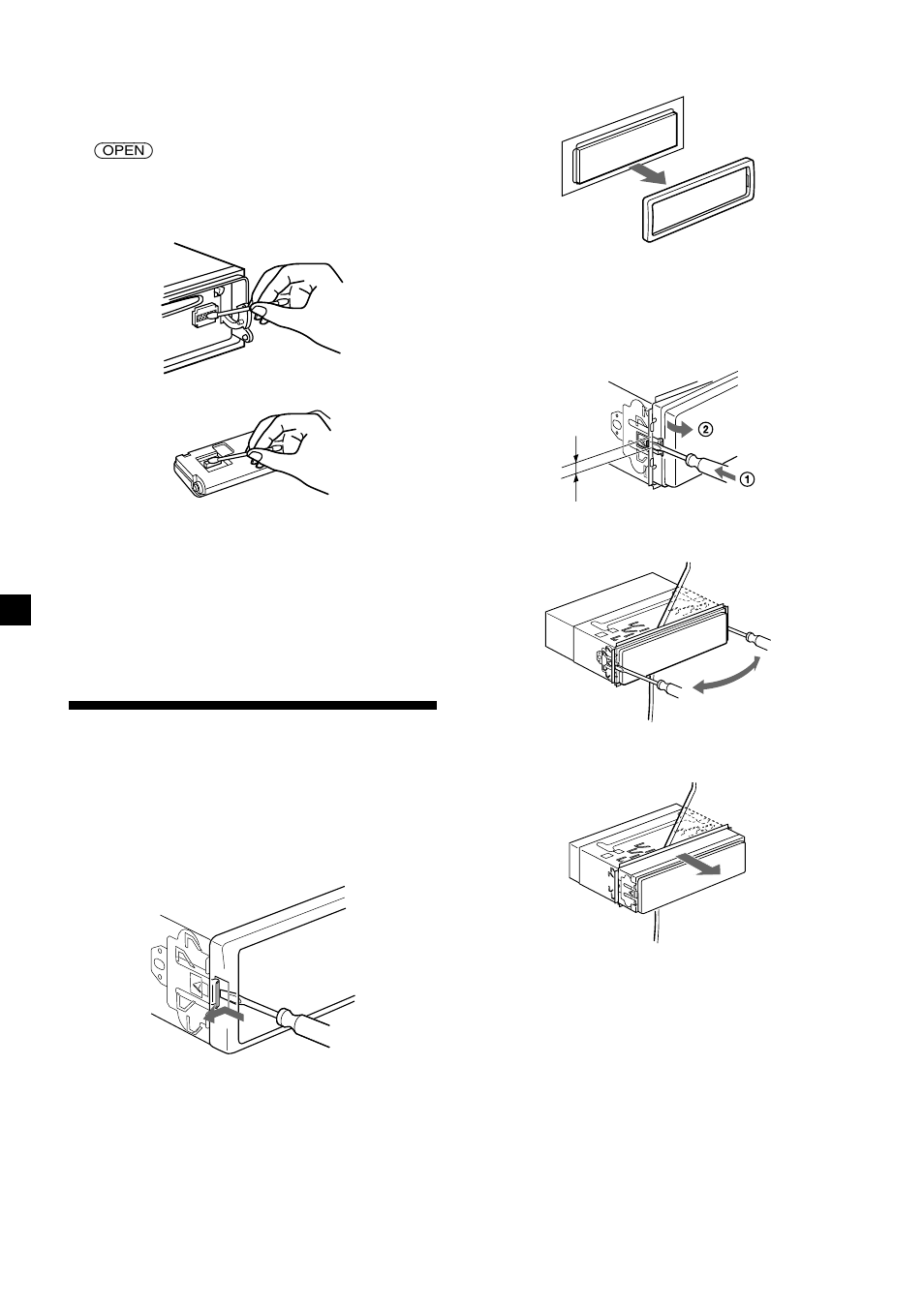 Demontera enheten | Sony CDX-4000R User Manual | Page 70 / 100