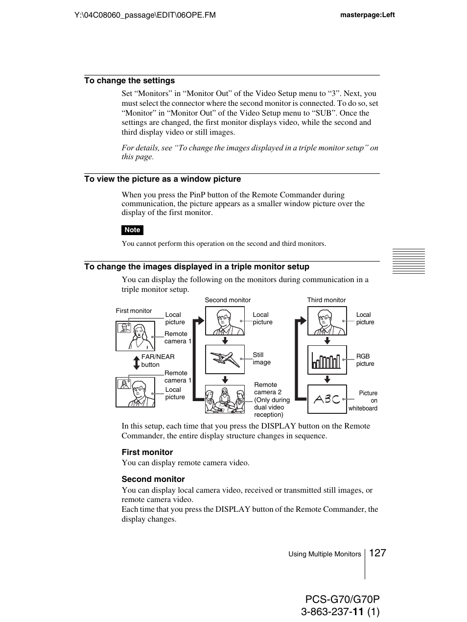 Sony PCS-G70P User Manual | Page 127 / 236