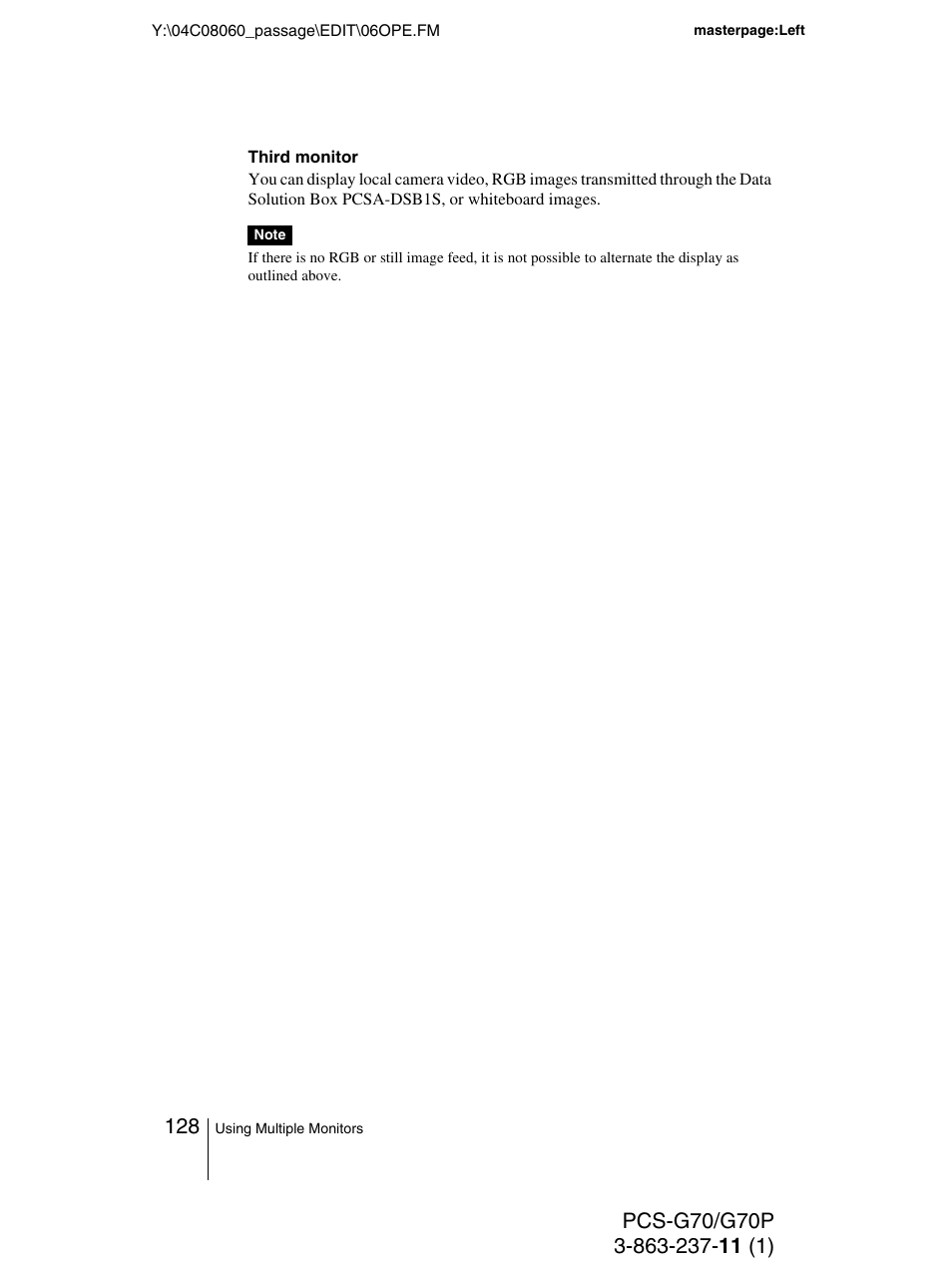 Sony PCS-G70P User Manual | Page 128 / 236