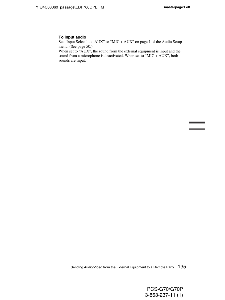 Sony PCS-G70P User Manual | Page 135 / 236