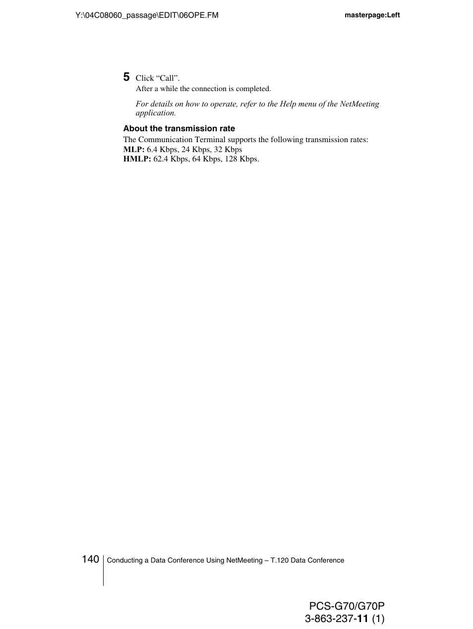 Sony PCS-G70P User Manual | Page 140 / 236