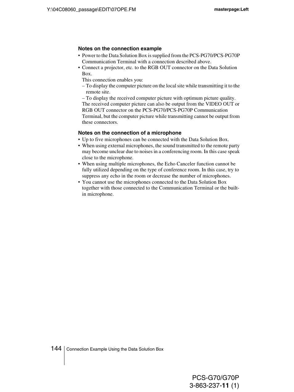 Sony PCS-G70P User Manual | Page 144 / 236