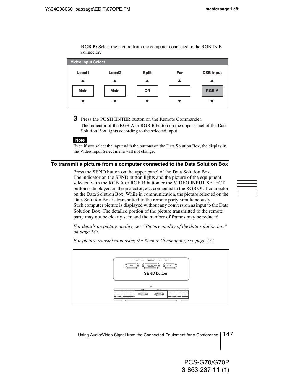 Sony PCS-G70P User Manual | Page 147 / 236
