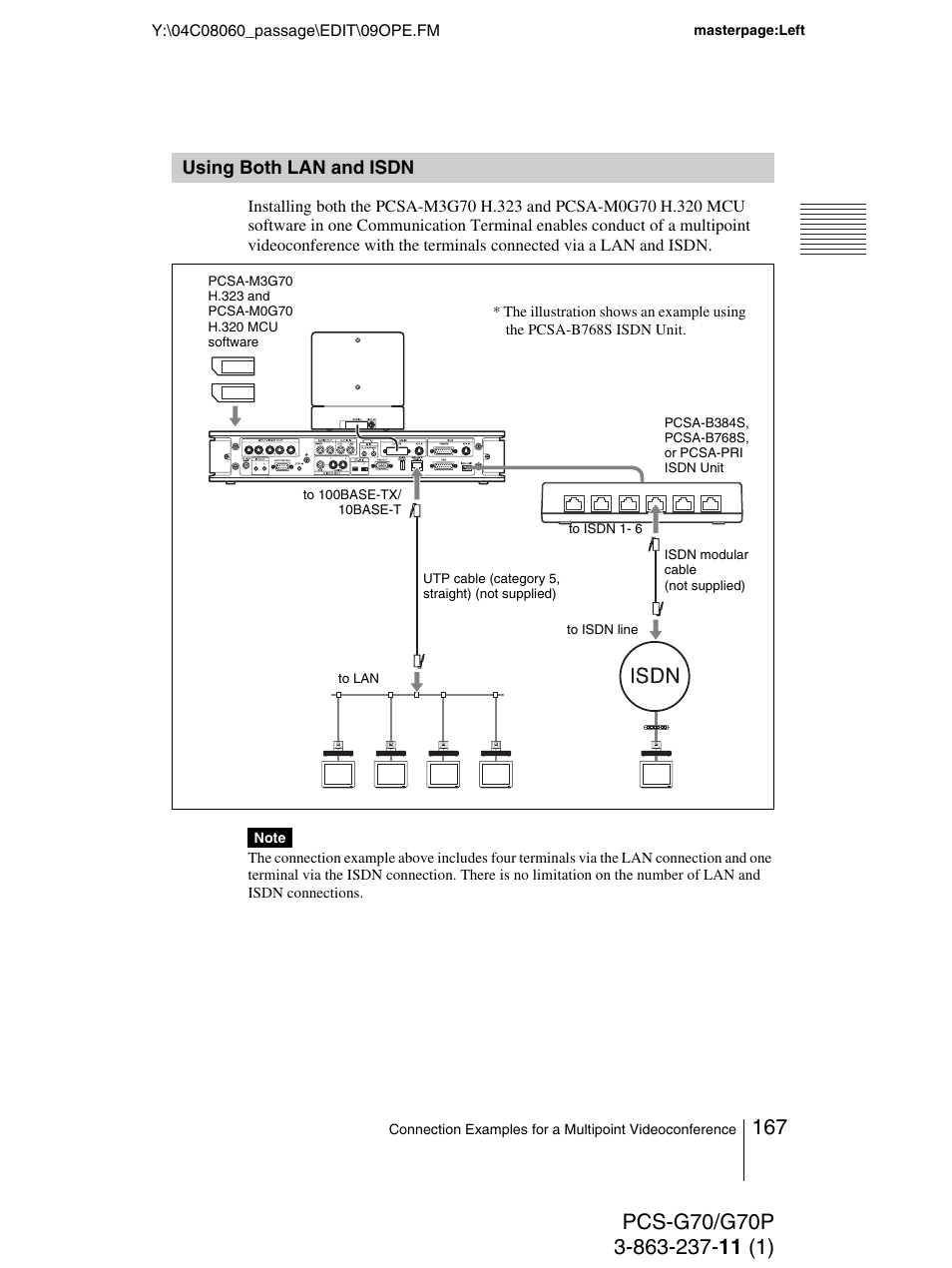 Using both lan and isdn | Sony PCS-G70P User Manual | Page 167 / 236