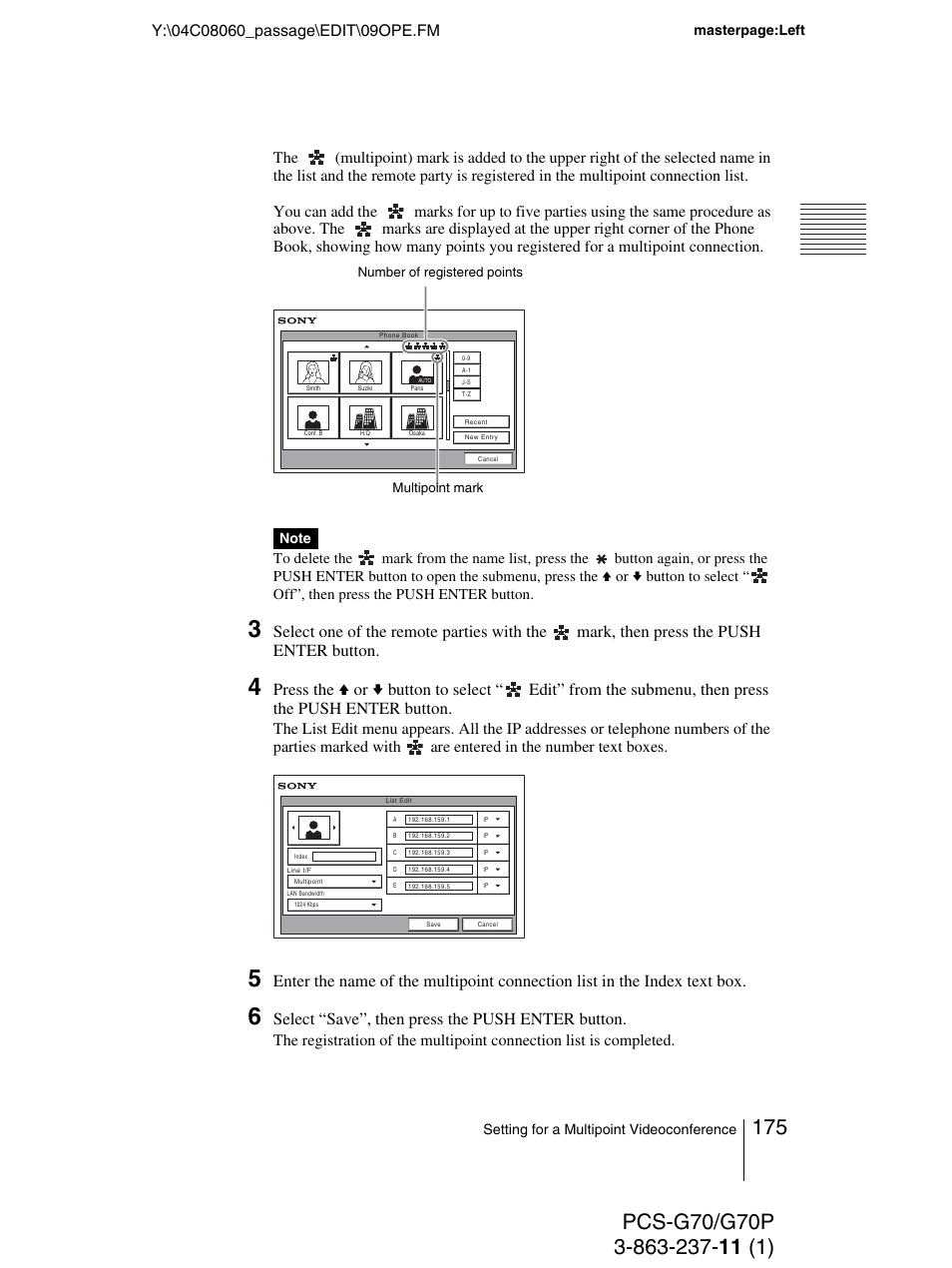 Sony PCS-G70P User Manual | Page 175 / 236