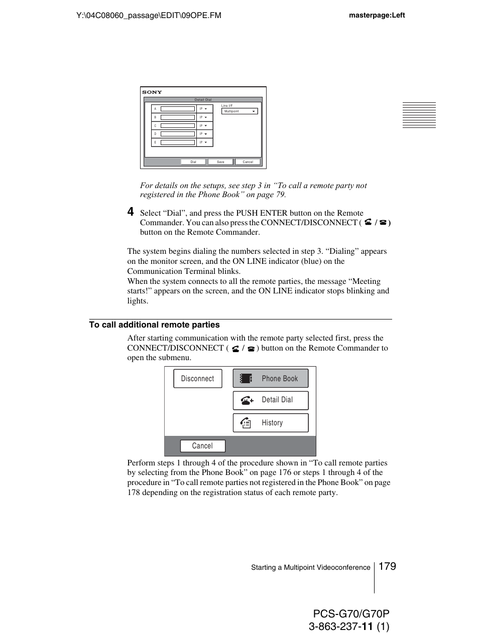 Sony PCS-G70P User Manual | Page 179 / 236
