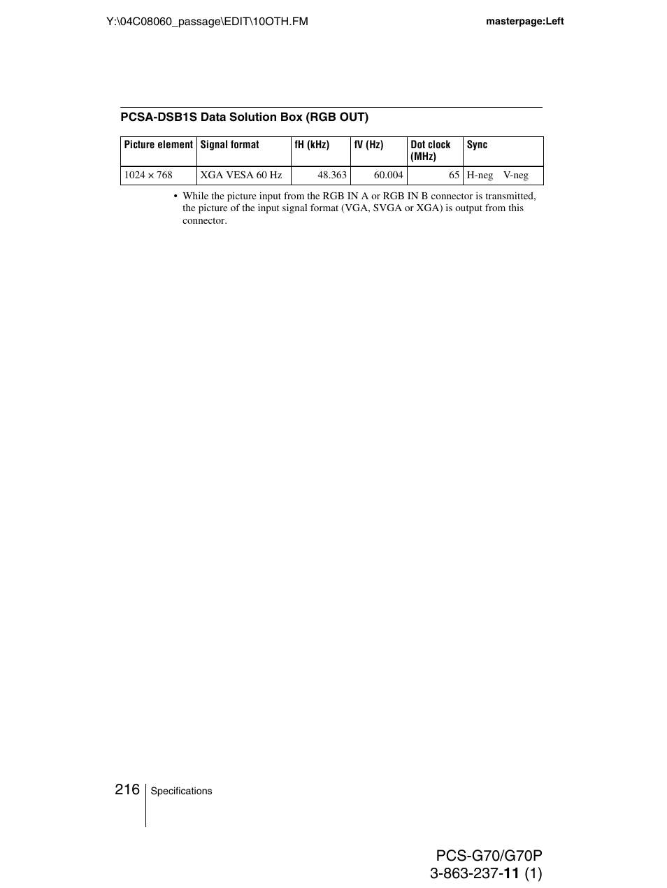 Sony PCS-G70P User Manual | Page 216 / 236