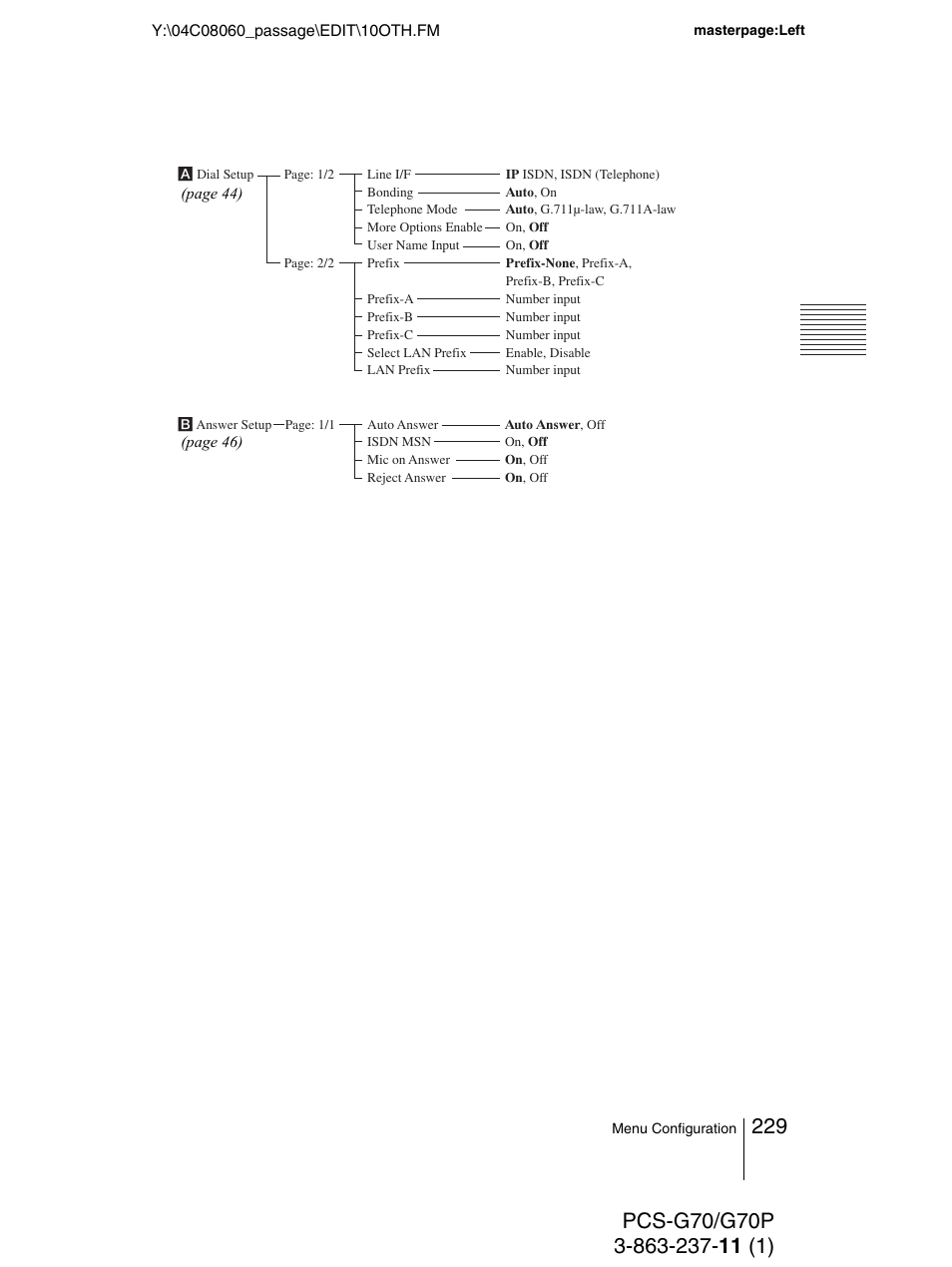 Sony PCS-G70P User Manual | Page 229 / 236