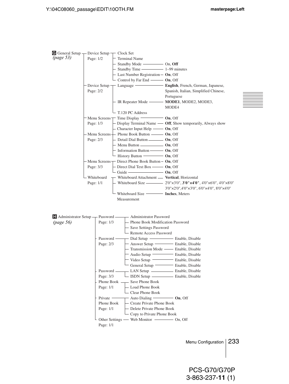 Sony PCS-G70P User Manual | Page 233 / 236