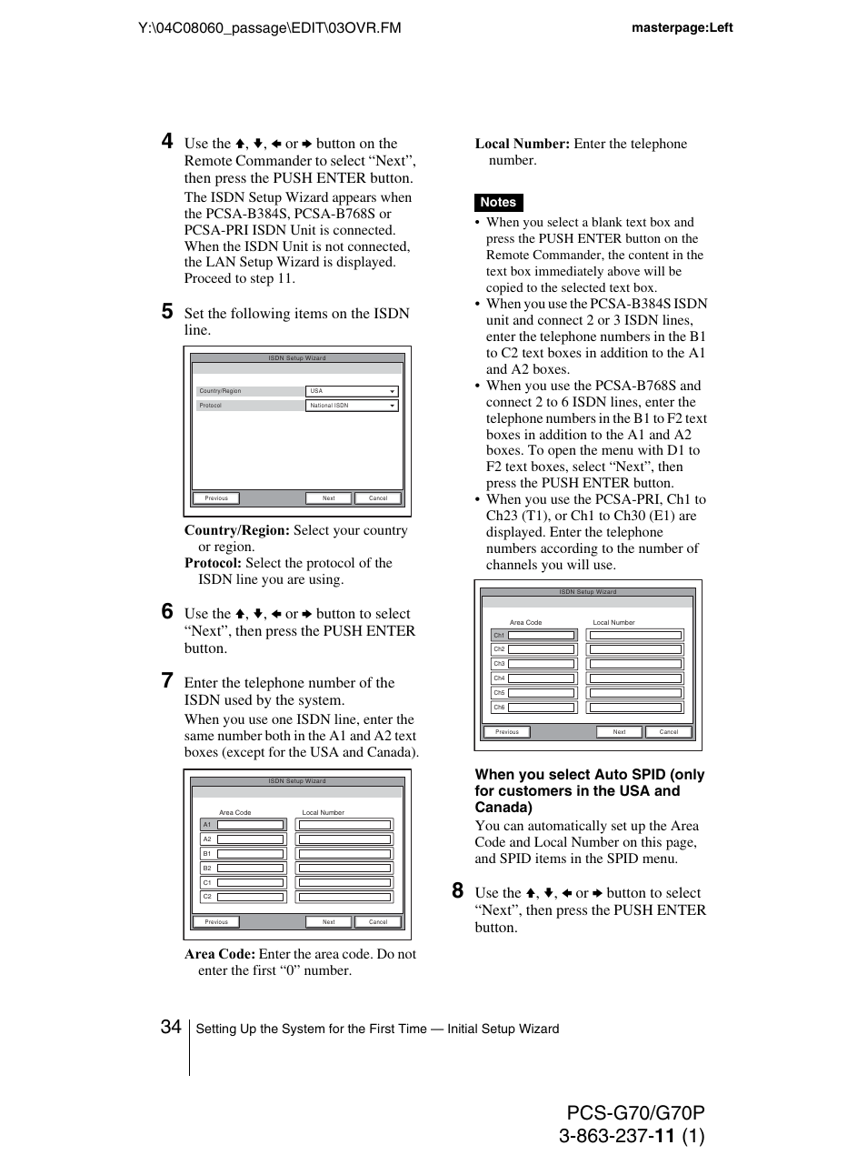 Sony PCS-G70P User Manual | Page 34 / 236
