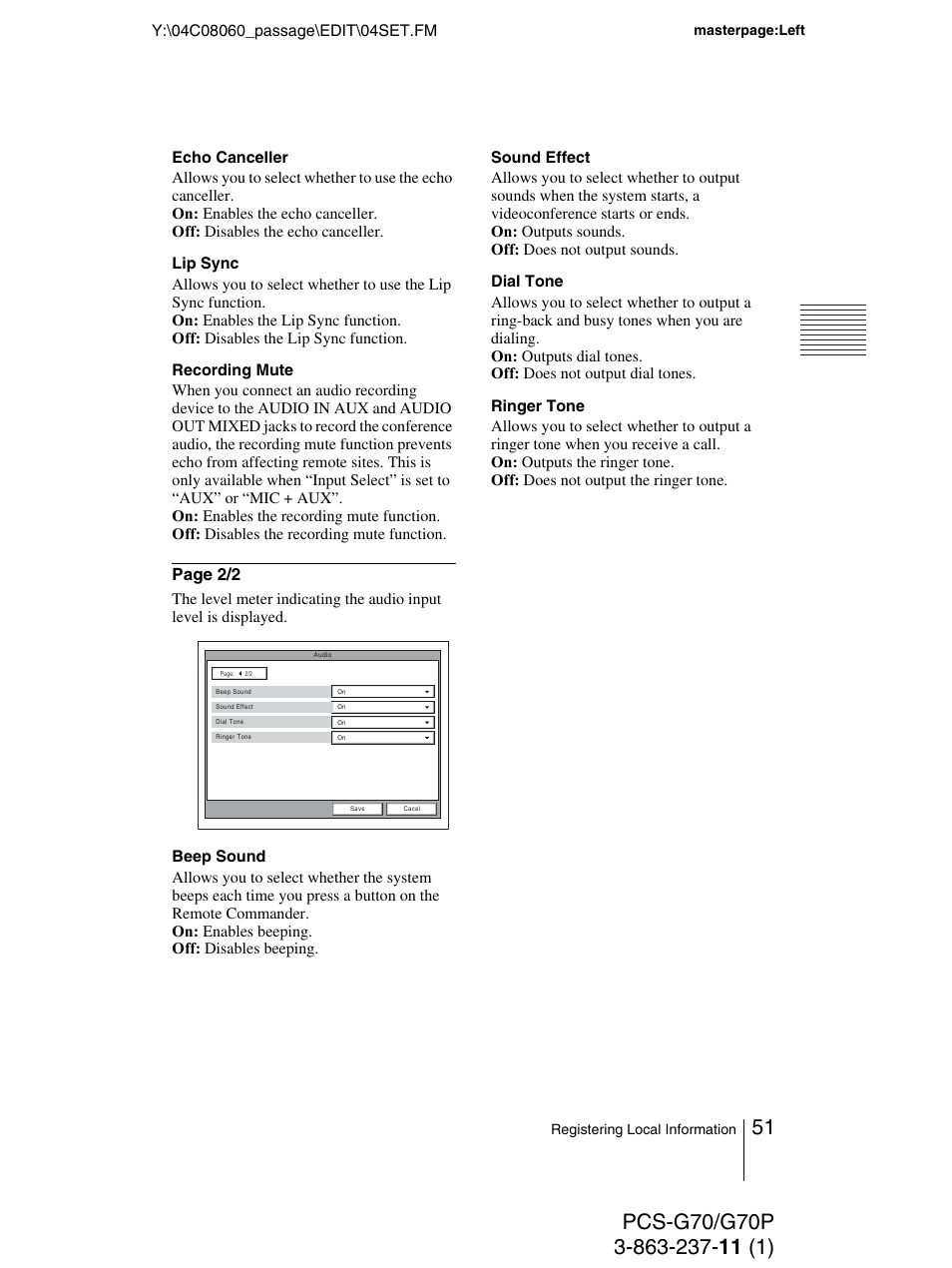 Sony PCS-G70P User Manual | Page 51 / 236