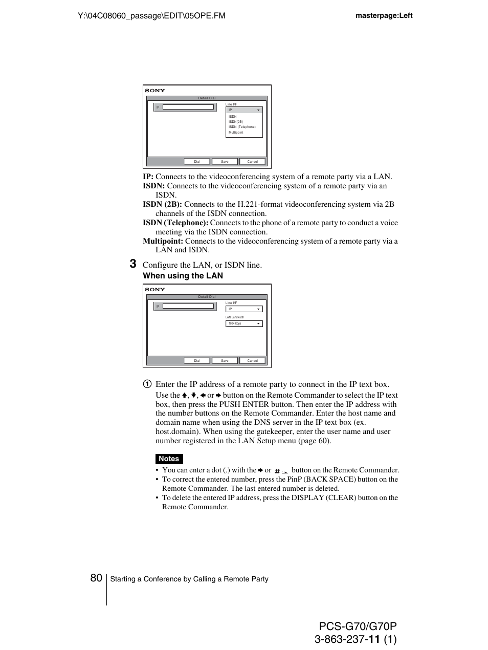 Sony PCS-G70P User Manual | Page 80 / 236