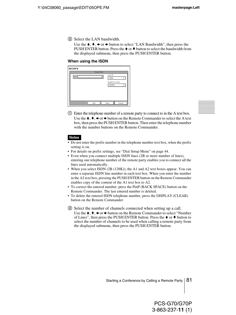 Sony PCS-G70P User Manual | Page 81 / 236