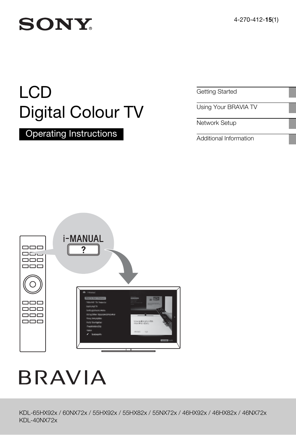 Sony 55HX92X User Manual | 40 pages