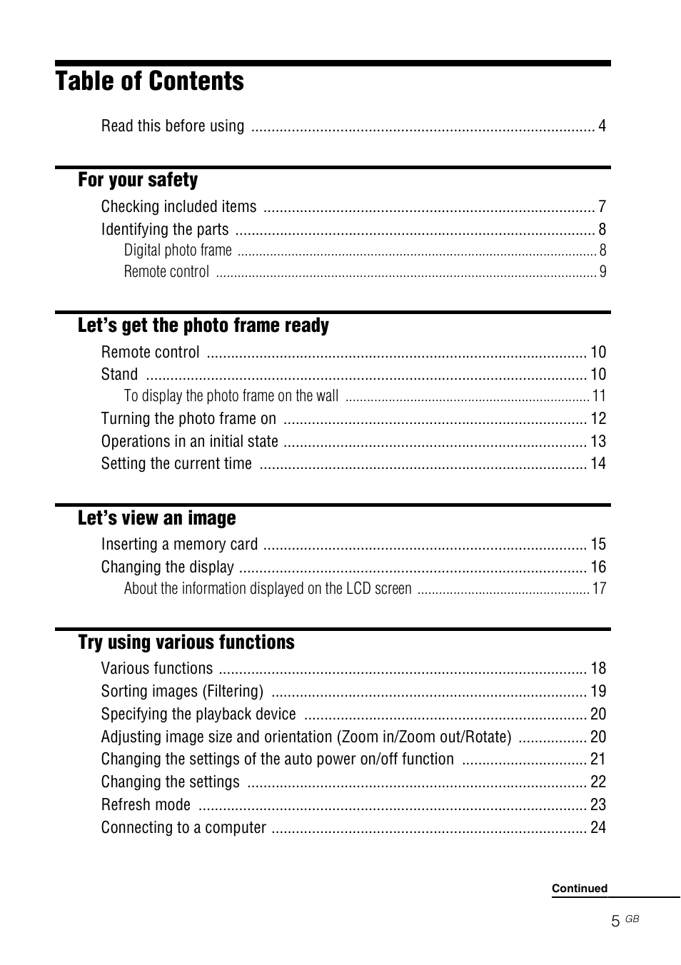 Sony S-Frame DPF-X95 User Manual | Page 5 / 32