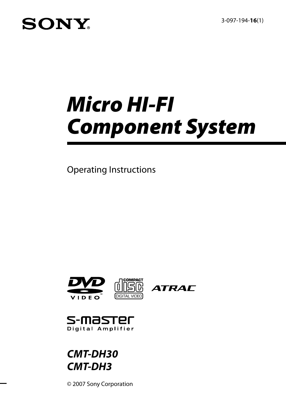 Sony CMT-DH30 User Manual | 112 pages