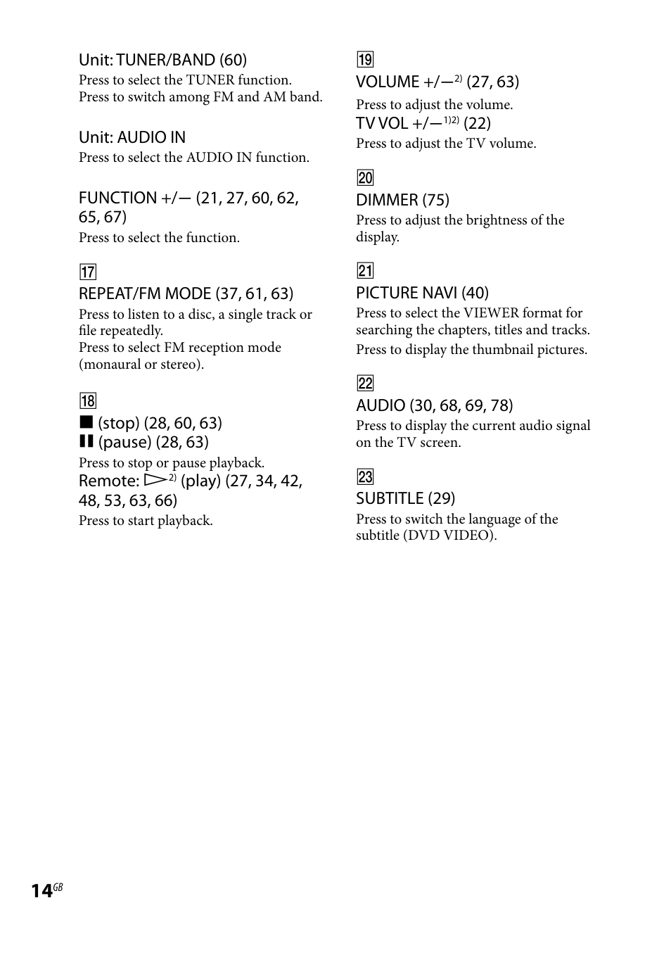 Sony CMT-DH30 User Manual | Page 14 / 112