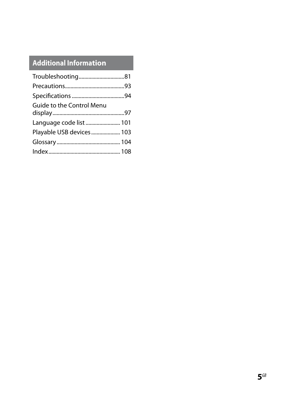 Additional information | Sony CMT-DH30 User Manual | Page 5 / 112