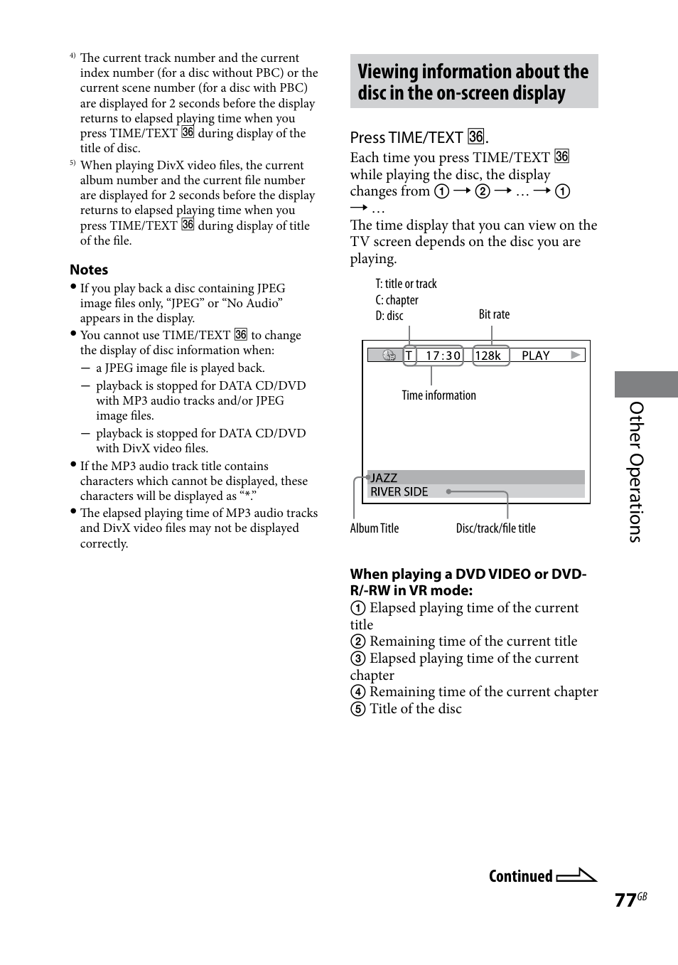 Other oper ations, Continued | Sony CMT-DH30 User Manual | Page 77 / 112