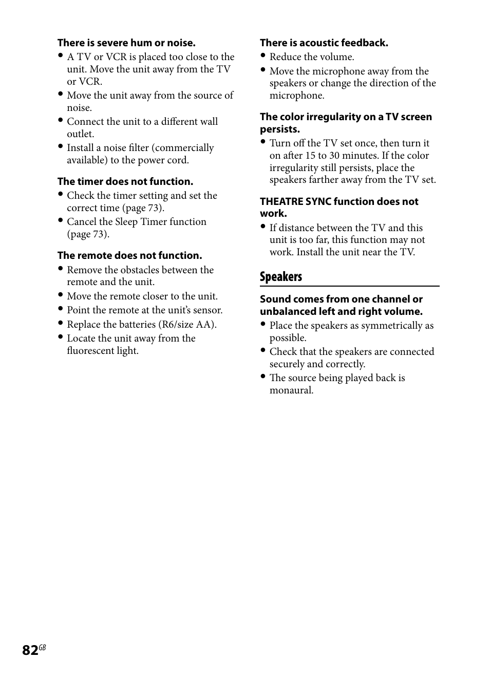 Speakers | Sony CMT-DH30 User Manual | Page 82 / 112