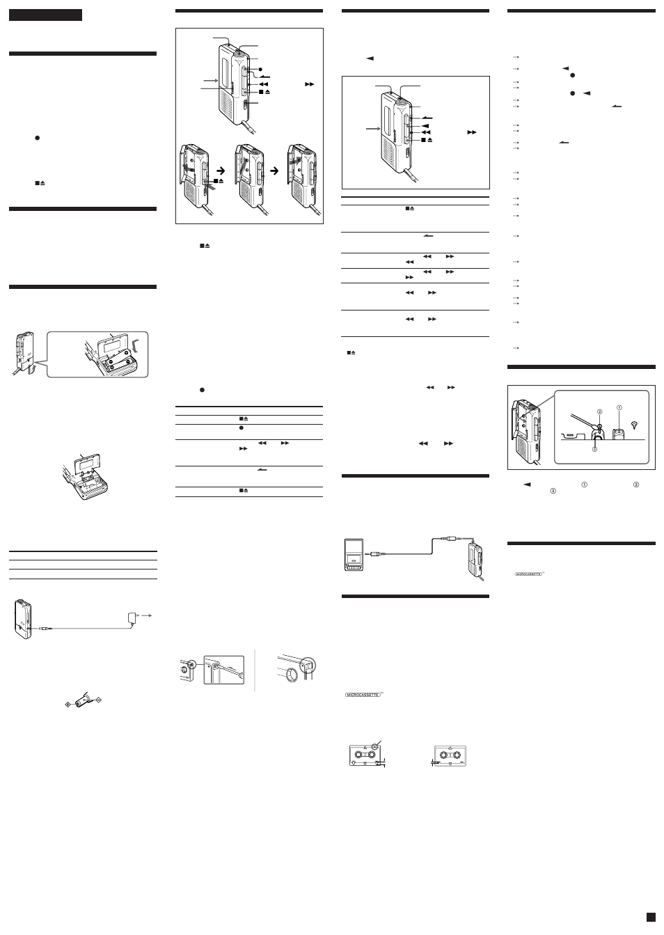 Advertencia, Bienvenido, Acerca de este manual | Fuentes de alimentación, Grabación, Reproducción de cintas, Grabación/reproducción con el equipo conectado, Precauciones, Solución de problemas, Mantenimiento | Sony 539V User Manual | Page 2 / 2