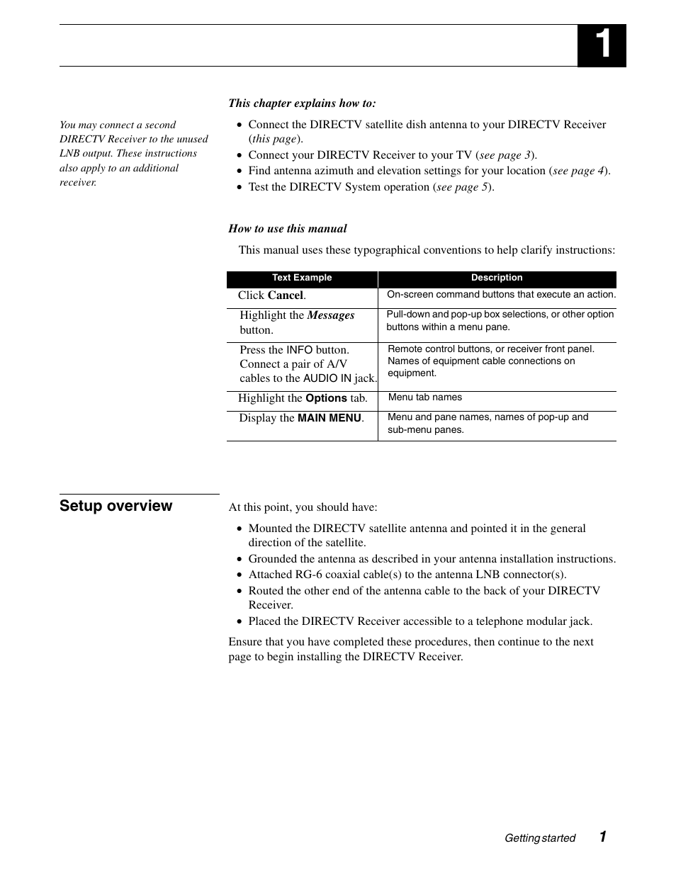 Getting started | Sony SAT-A65 User Manual | Page 10 / 58