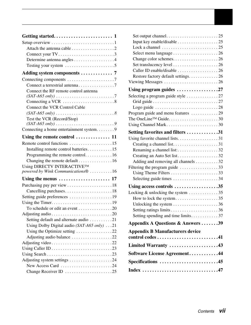 Sony SAT-A65 User Manual | Page 8 / 58